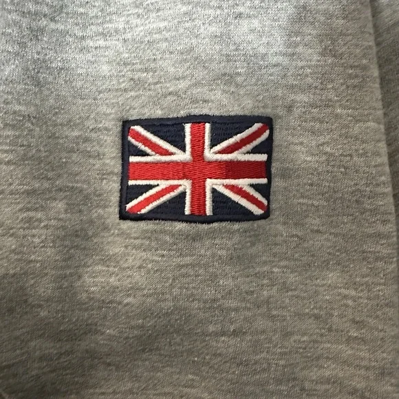 London England Hoodie Full Zip Gray Men's XL Union Jack Flag - Picture 7 of 9